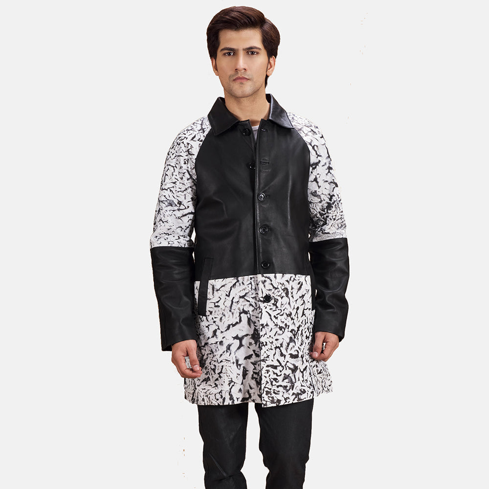 
Artistry Preto Dye Casaco em Couro para Homem in Black & White Sheepskin Dip &Amp; Dye - Vista frontal e silhueta ajustada | Comprar online