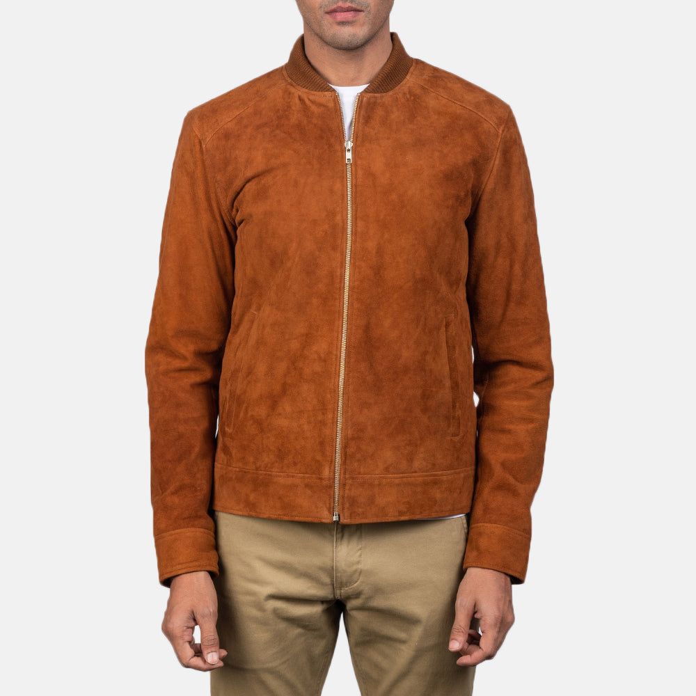Blain Castanho Blusão Bomber de Couro para Homem – alternate product view 3