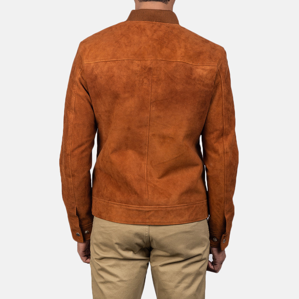 Blain Castanho Blusão Bomber de Couro para Homem – alternate product view 5