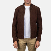 Blain Castanho Blusão Bomber de Couro para Homem – alternate product view 1
