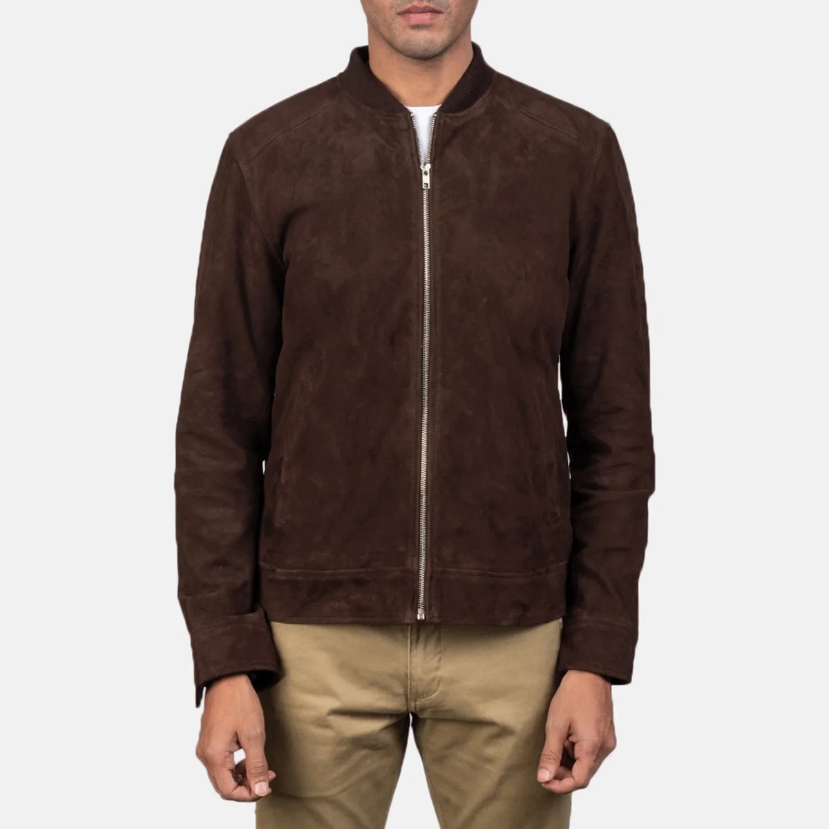 Blain Castanho Blusão Bomber de Couro para Homem – alternate product view 4