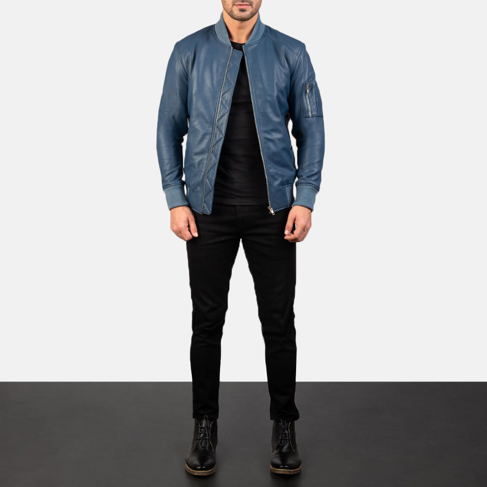 
Bomia MA-1 Jaqueta Bomber de Couro para Homem – alternate product view 3