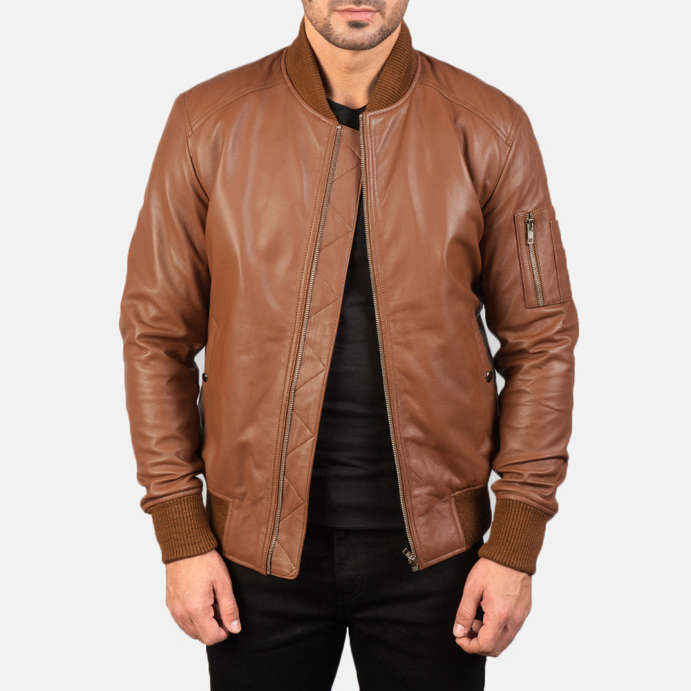 
Bomia MA-1 Jaqueta Bomber de Couro para Homem – alternate product view 1