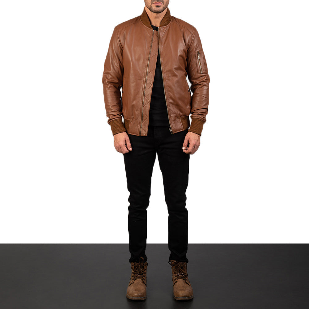 
Bomia MA-1 Jaqueta Bomber de Couro para Homem – alternate product view 3