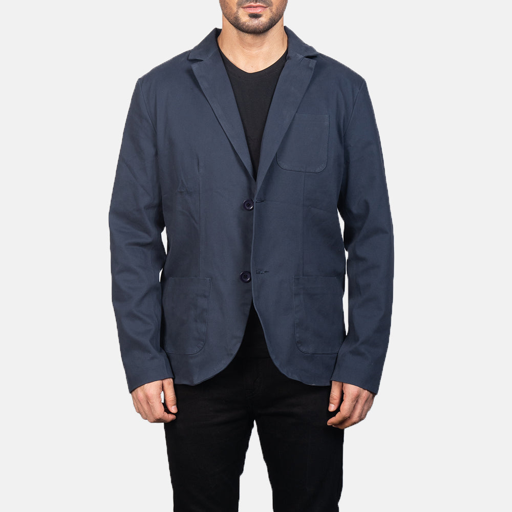 
Borges Navy Azul Blazer em Couro para Homem in Navy Blue Poly-Cotton - Vista frontal e silhueta ajustada | Comprar online