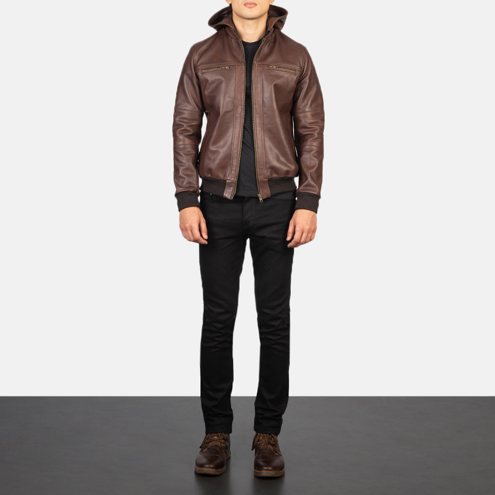 
Bouncer Biz Jaqueta Bomber de Couro para Homem – alternate product view 3