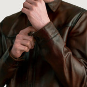 Authentic Sheepskin Leather with Semi-Aniline Finish Grain Texture & Heavy-Duty Seam Stitching Detail