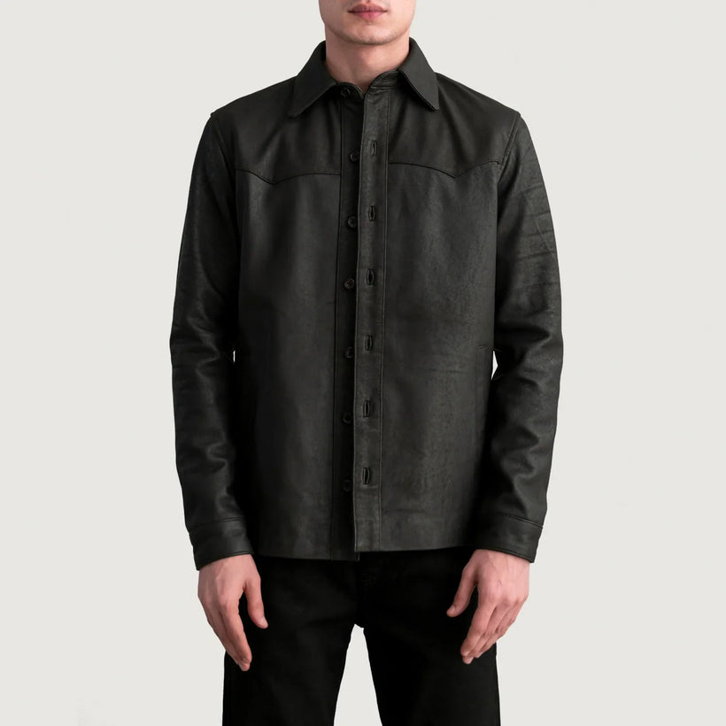 Bronco Tumbled Castanho Leather Shirt para Homem