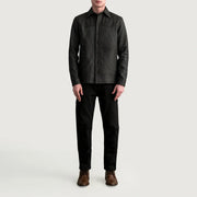
Vista detalhada of Shirt & Buttons Hardware on Bronco Tumbled Castanho Leather Shirt para Homem