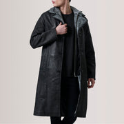 
Cai Distressed Preto Leather Shearling Casaco em Couro para Homem For Men in Distressed Black Sheepskin Snuffed - Vista frontal e silhueta ajustada | Comprar online