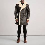 Charles Casaco de Couro Castanho Shearling Casaco de Couro para Homem – alternate product view 3