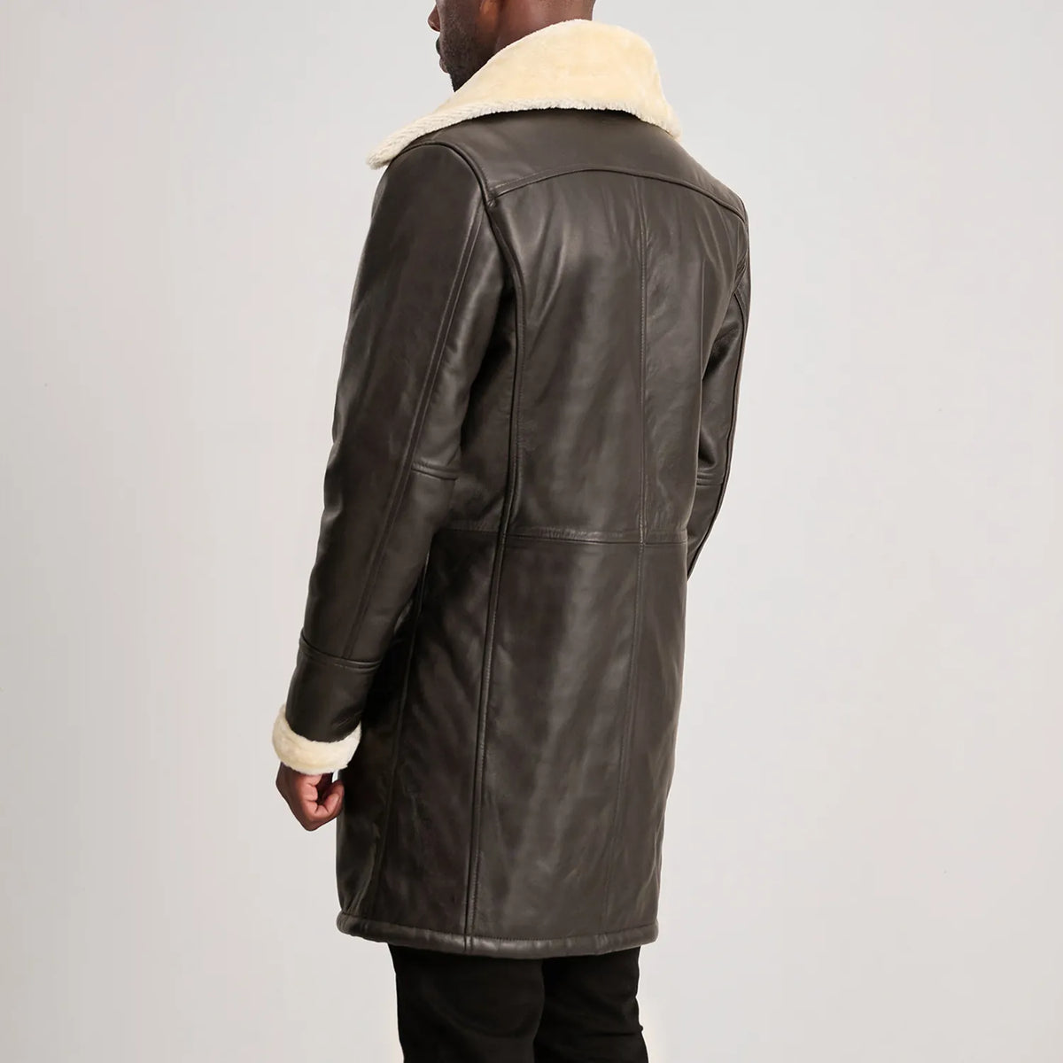 Charles Casaco de Couro Castanho Shearling Casaco de Couro para Homem – alternate product view 5