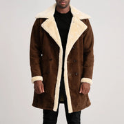 Charles Casaco de Couro Castanho Shearling Casaco de Couro para Homem – alternate product view 1