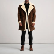 Charles Casaco de Couro Castanho Shearling Casaco de Couro para Homem – alternate product view 3