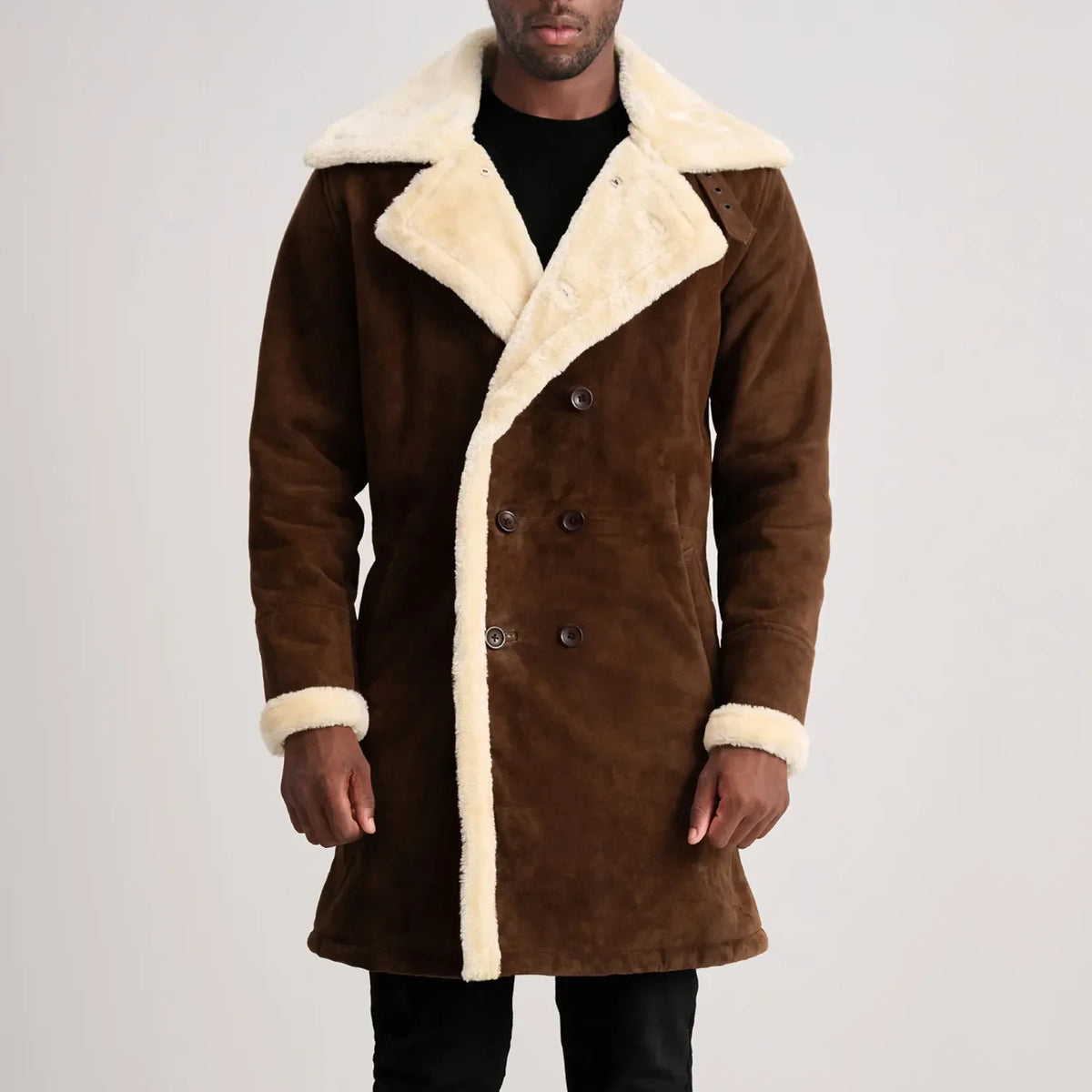Charles Casaco de Couro Castanho Shearling Casaco de Couro para Homem – alternate product view 4