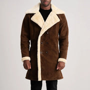 Charles Casaco de Couro Castanho Shearling Casaco de Couro para Homem – alternate product view 4