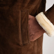 Charles Casaco de Couro Castanho Shearling Casaco de Couro para Homem – alternate product view 6