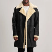 Charles Casaco de Couro Castanho Shearling Casaco de Couro para Homem – alternate product view 1
