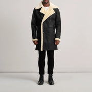 Charles Casaco de Couro Castanho Shearling Casaco de Couro para Homem – alternate product view 3