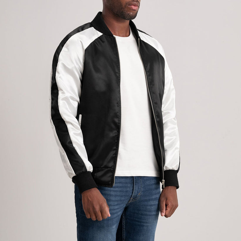Clarke Preto Varsity Jaqueta de Couropara Homem