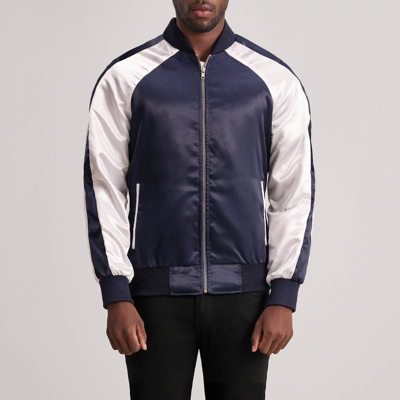 Clarke Azul Varsity Jaqueta de Couropara Homem