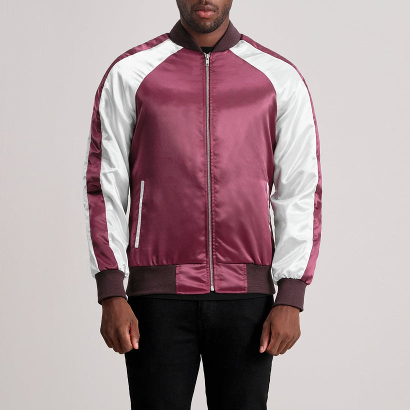 Clarke Bordô Varsity Jaqueta de Couropara Homem