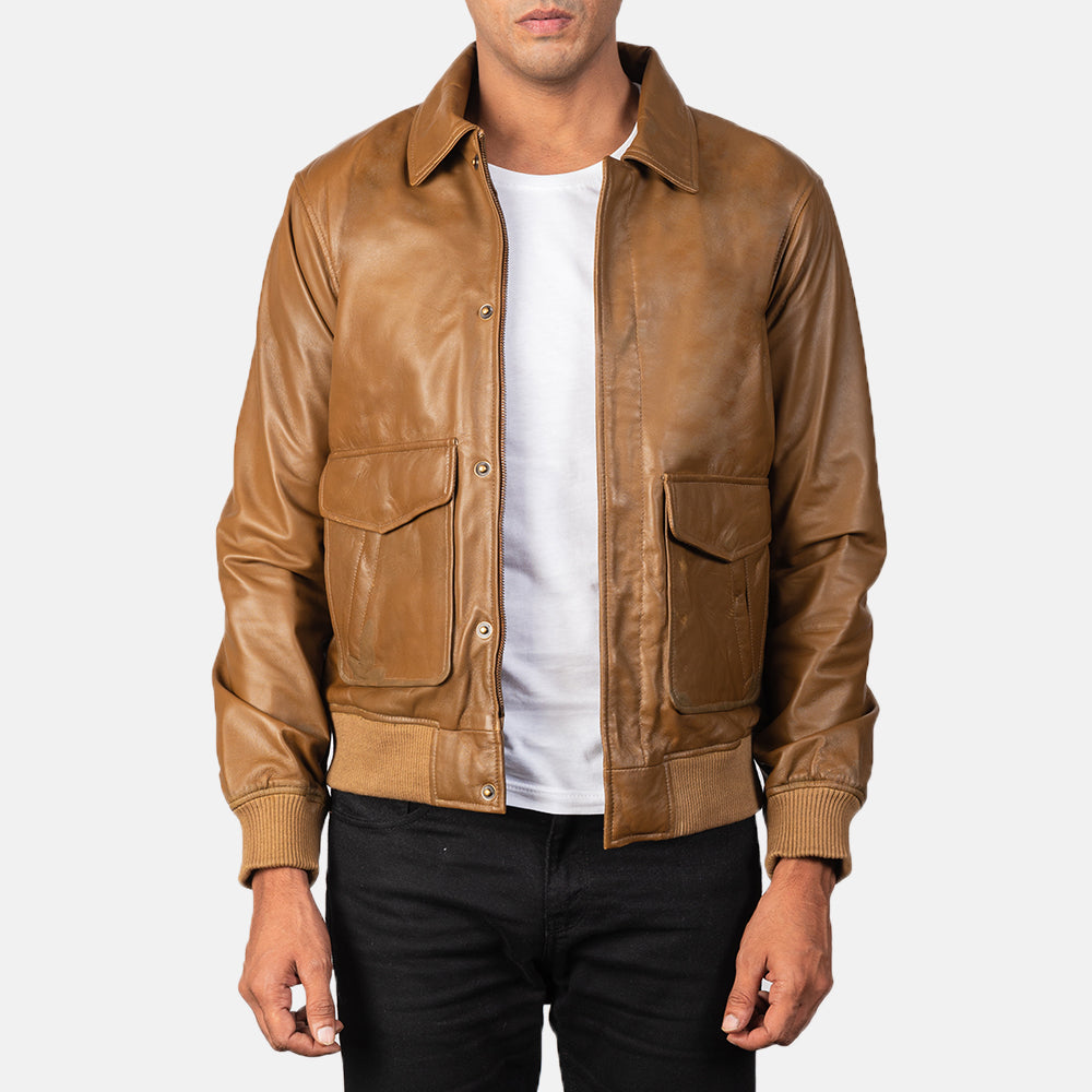 Coffmen Blusão Bomber de Couro para Homem – alternate product view 1