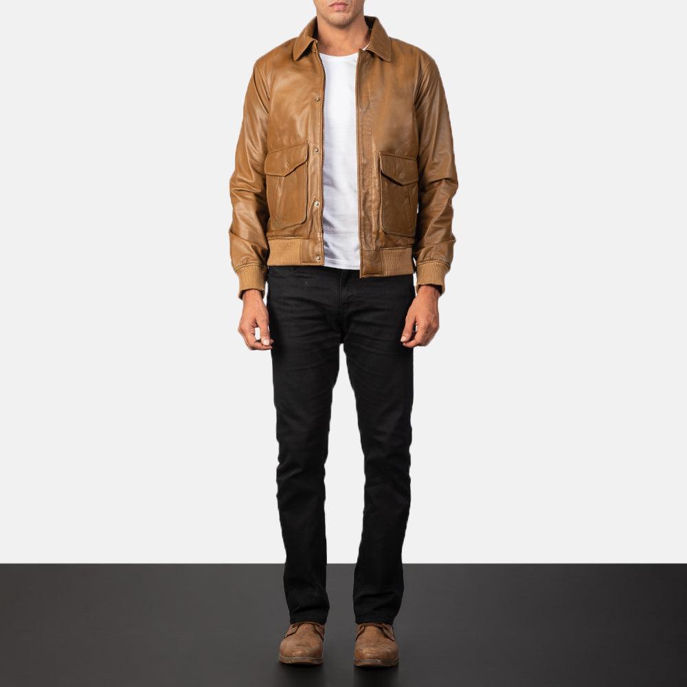 Coffmen Blusão Bomber de Couro para Homem – alternate product view 4