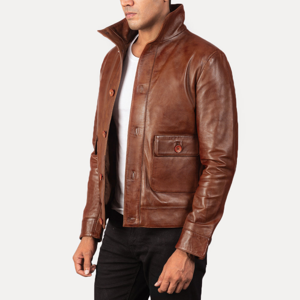 Columbus Blusão Bomber de Couro para Homem – alternate product view 2