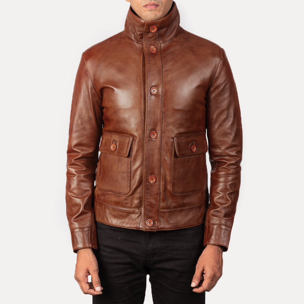 Columbus Blusão Bomber de Couro para Homem – alternate product view 3