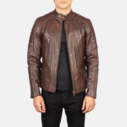 Zipper &amp; Hem Craftsmanship Construction Detail on Men's Damian Grey Suede Biker Jacket