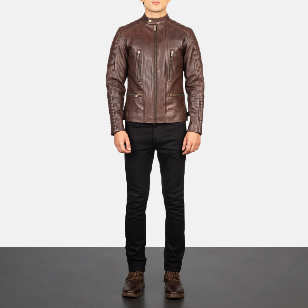Damian Blusão Biker de Couro para Homem – alternate product view 3