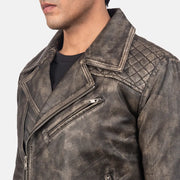 Danny Acolchoado Blusão Biker de Couro para Homem – alternate product view 5