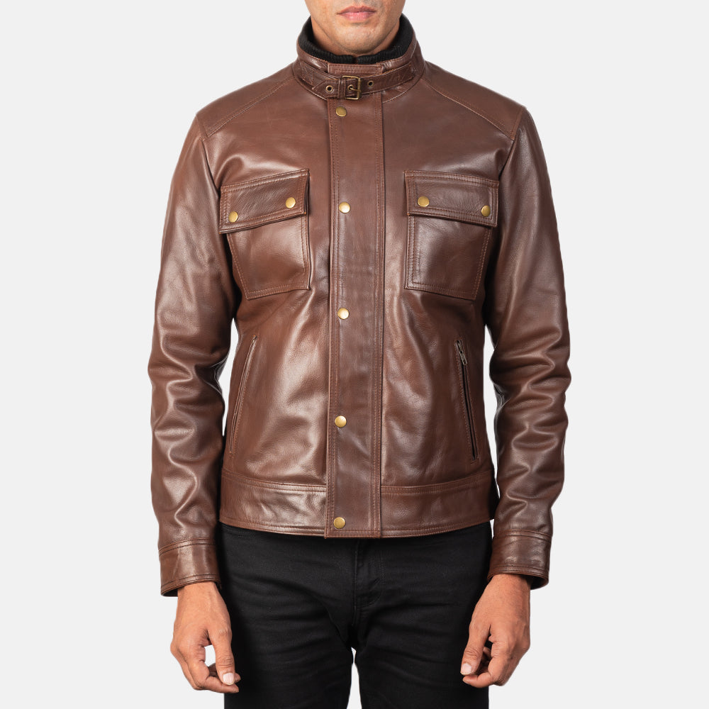 Darren Blusão Biker de Couro para Homem – alternate product view 4