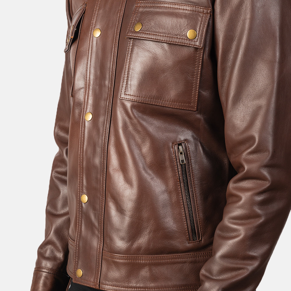 Darren Blusão Biker de Couro para Homem – alternate product view 6