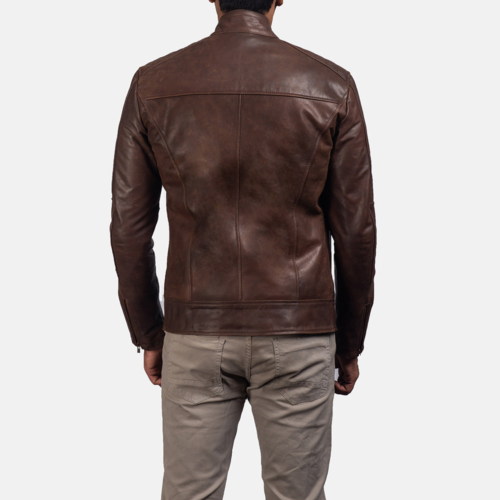 Dean Preto Blusão Biker de Couro para Homem – alternate product view 5