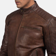 Dean Preto Blusão Biker de Couro para Homem – alternate product view 6
