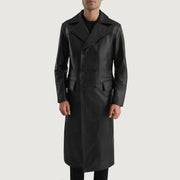 
Vista detalhada of Notch & Button Hardware on Delmar Black Leather Double Breasted Coat