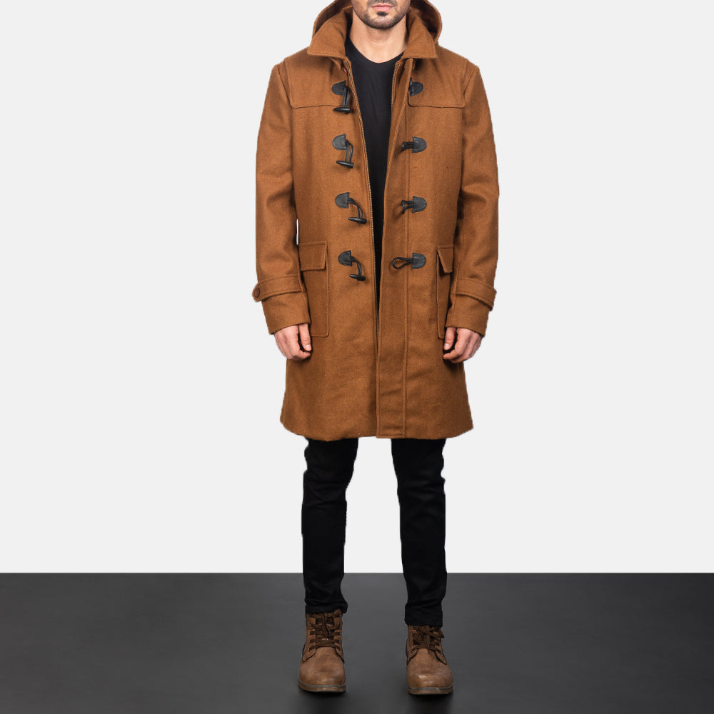 
Drake Khaki Wool Duffle Coat in Khaki Synthetic Wool - Vista frontal e silhueta ajustada | Comprar online