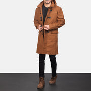 
Drake Khaki Wool Duffle Coat - Vista lateral mostrando o corte ergonómico de mangas