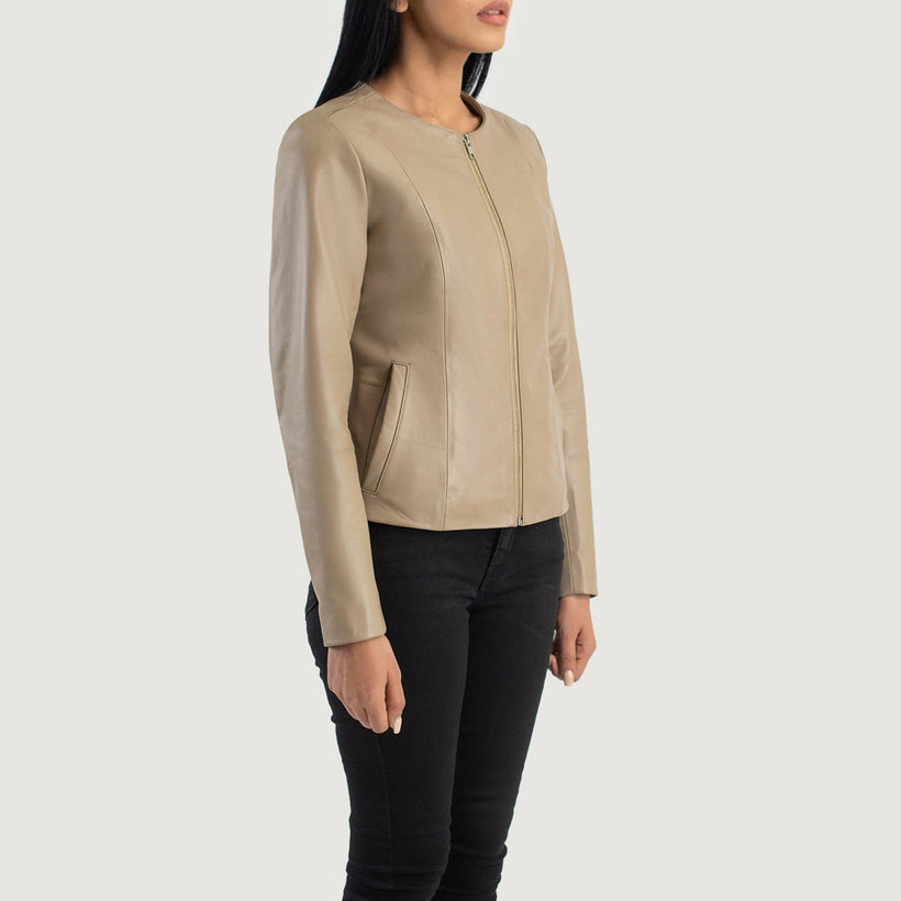 Elixir Collarless Jaqueta de Couro para Mulher