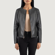 Elixir Collarless Blusão de Couro para Mulher – alternate product view 1