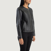 Elixir Collarless Blusão de Couro para Mulher – alternate product view 2