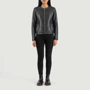 Elixir Collarless Blusão de Couro para Mulher – alternate product view 3
