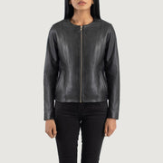 Elixir Collarless Blusão de Couro para Mulher – alternate product view 4