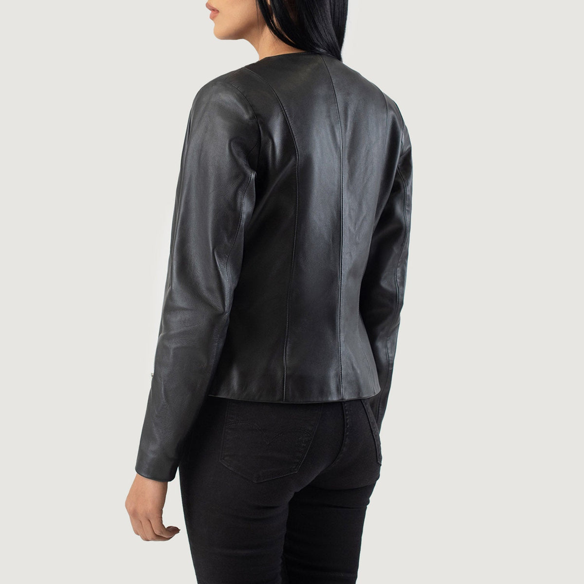 Elixir Collarless Blusão de Couro para Mulher – alternate product view 5