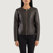 Elixir Collarless Blusão de Couro para Mulher – alternate product view 4