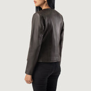 Elixir Collarless Blusão de Couro para Mulher – alternate product view 5