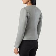 Elixir Collarless Blusão de Couro para Mulher – alternate product view 3