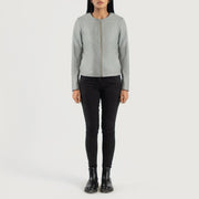 Elixir Collarless Blusão de Couro para Mulher – alternate product view 4
